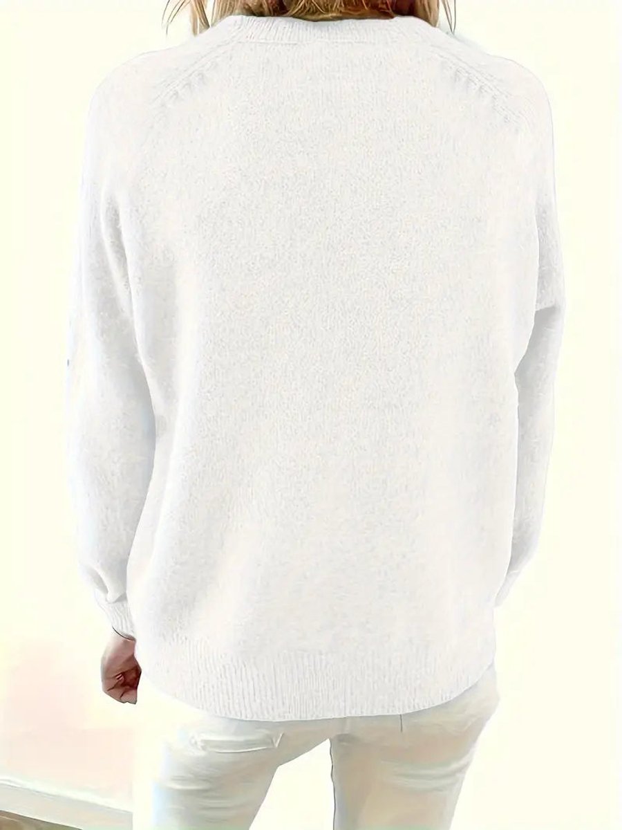 Estelle | Women's V-Neck Half-Button Placket Jumper