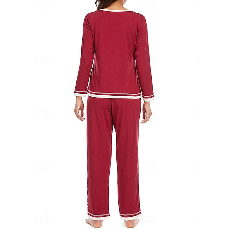 Viola-Mavis | Women's V-Neck Lounge Set
