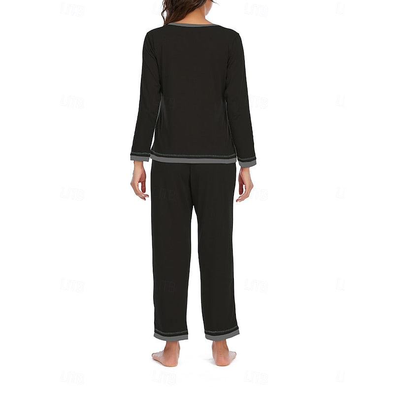 Viola-Mavis | Women's V-Neck Lounge Set