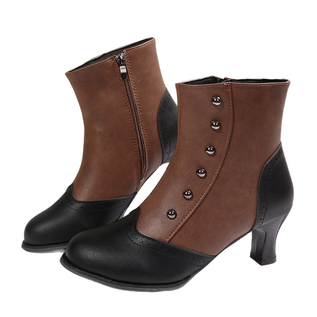 Mabel | Women's Vintage Brogue-Tip Ankle Boots
