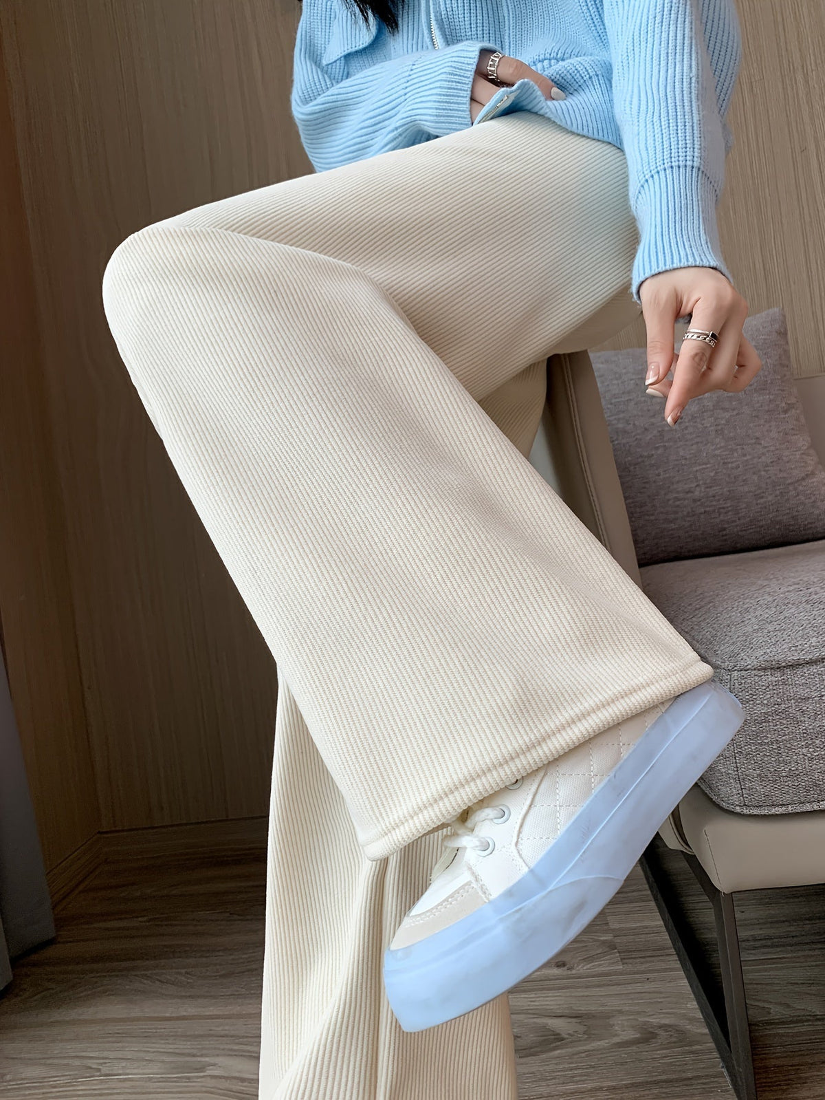 Adele-Agnes | Women's Wide-Leg Fleece-Lined Lounge Pants