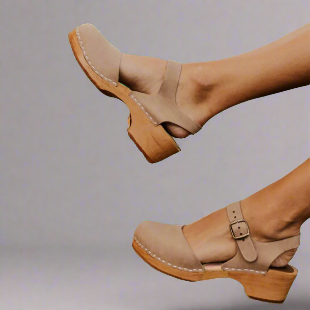 Cecile-Stella | Women's Wood-Sole Buckle-Strap Platform Sandals