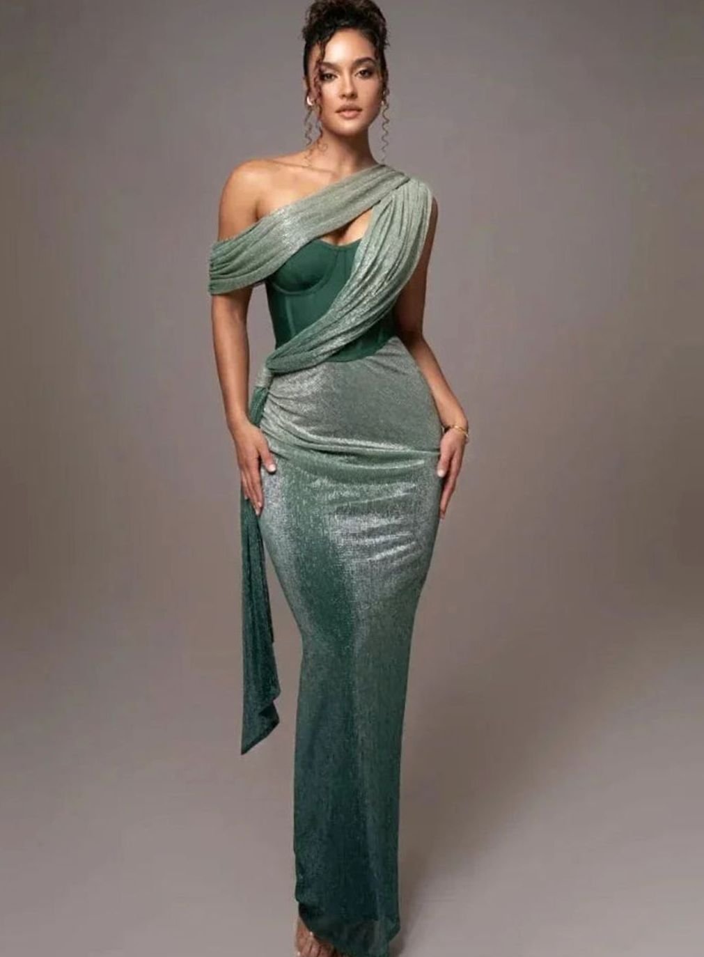 Scarlett | Women's Asymmetric One-Shoulder Sequin Maxi Evening Dress