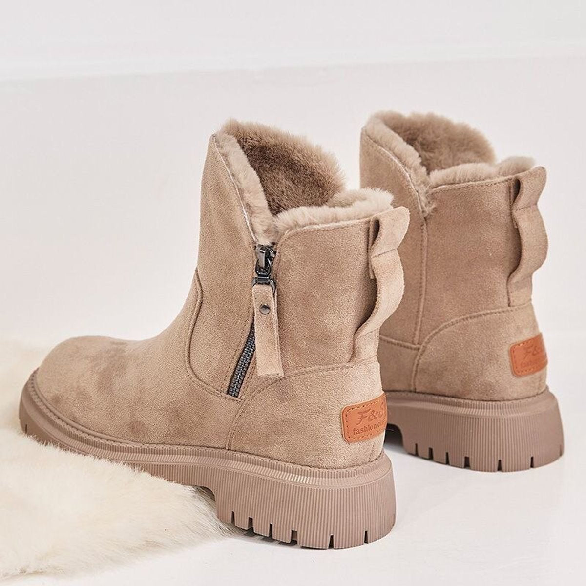 Amelia | Women's Faux Suede Fleece-Lined Knee High Boots