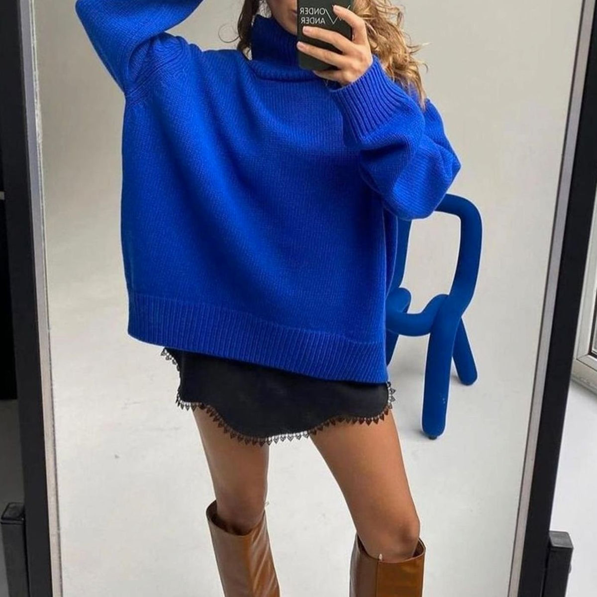 Penelope | Women's Oversized Knit Turtleneck Pullover Sweater