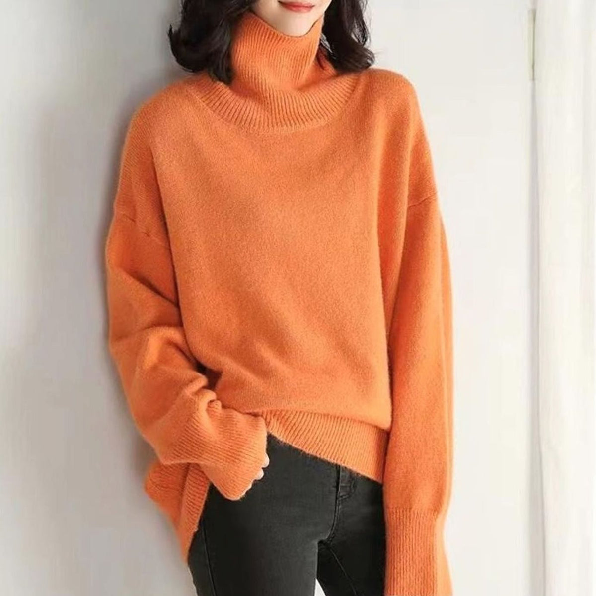 Penelope | Women's Oversized Knit Turtleneck Pullover Sweater
