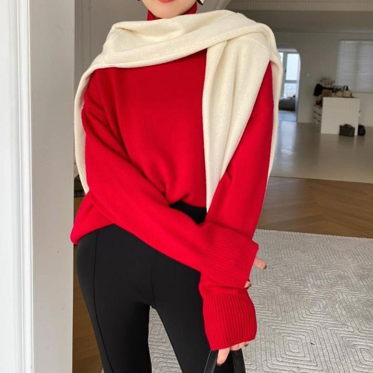 Penelope | Women's Oversized Knit Turtleneck Pullover Sweater