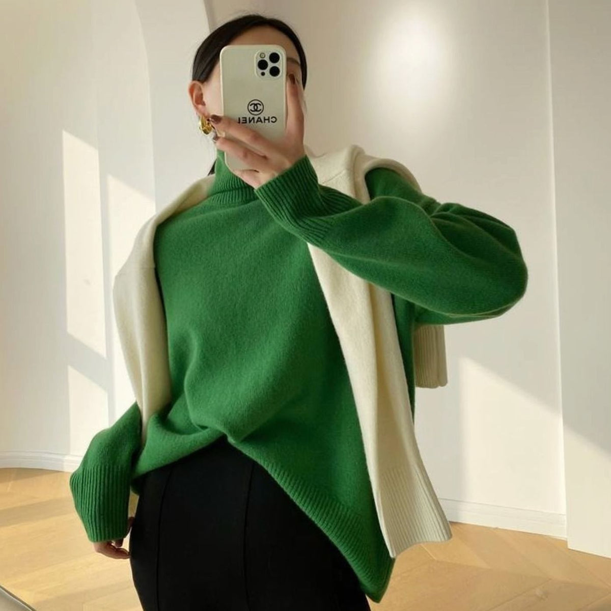 Penelope | Women's Oversized Knit Turtleneck Pullover Sweater