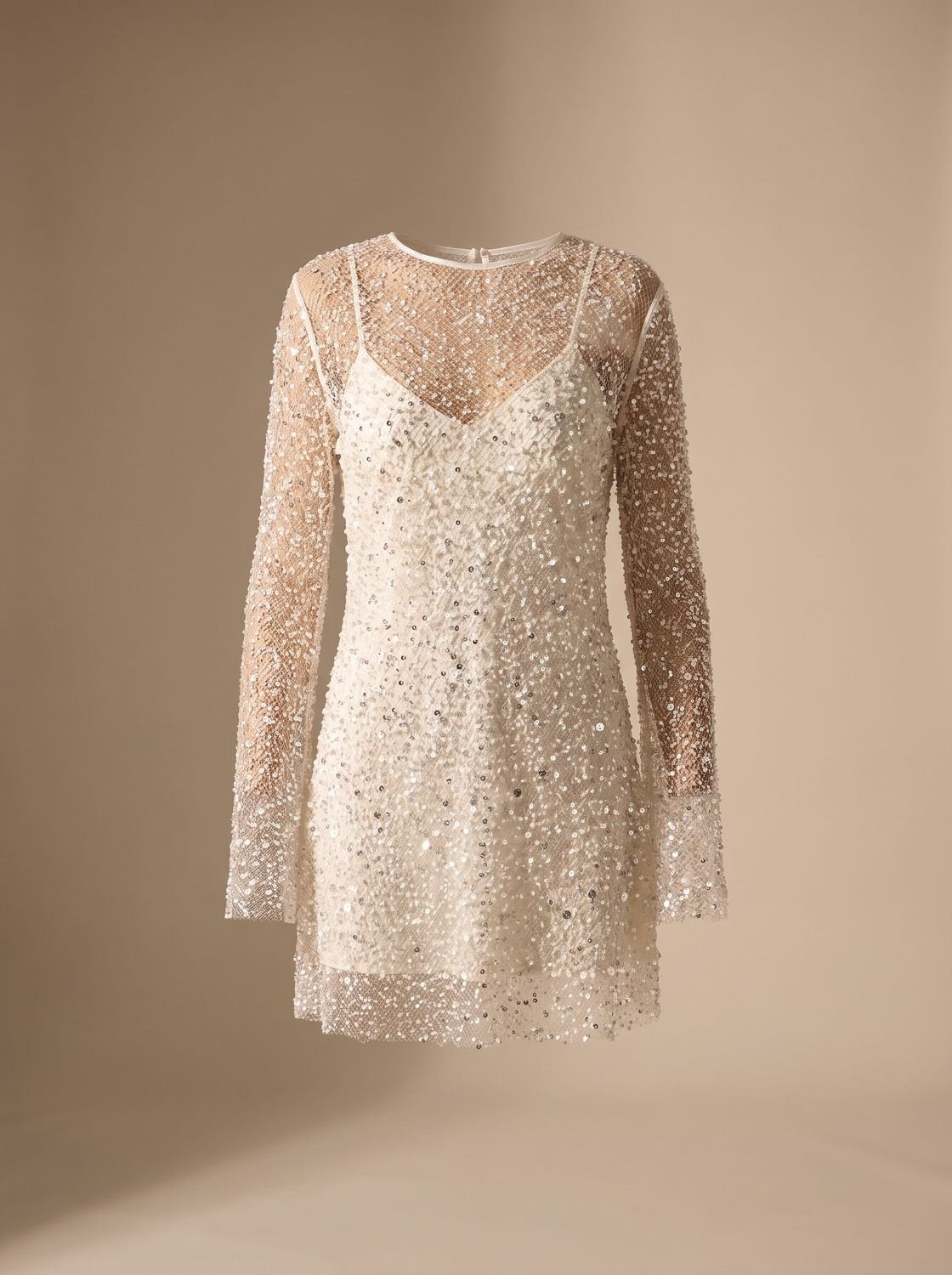 Ivy | Women's Sequin Mesh Long-Sleeve Mini Dress